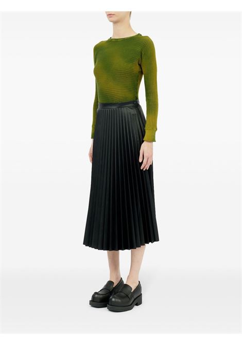 pleated midi skirt woman black in viscose MM6 MAISON MARGIELA | S52MA0195 S53057900
